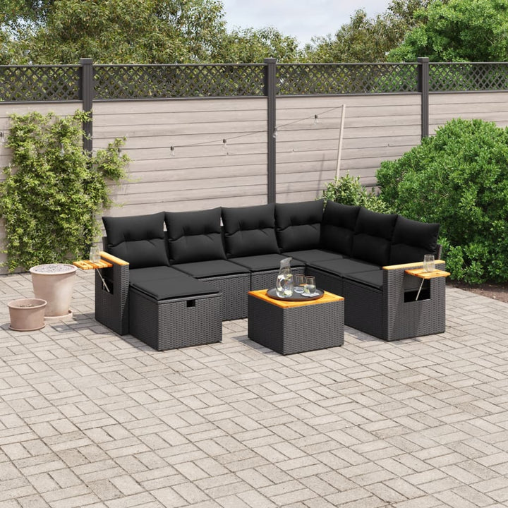 Set Canapele De Grădină, 7 Piese, Cu Perne, , Poliratan
