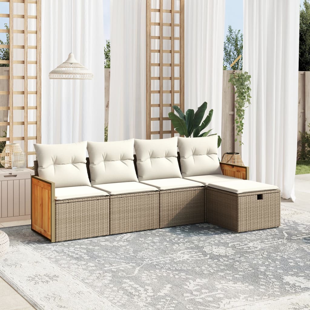 Set Mobilier De Grădină Cu Perne, 6 Piese, , Poliratan