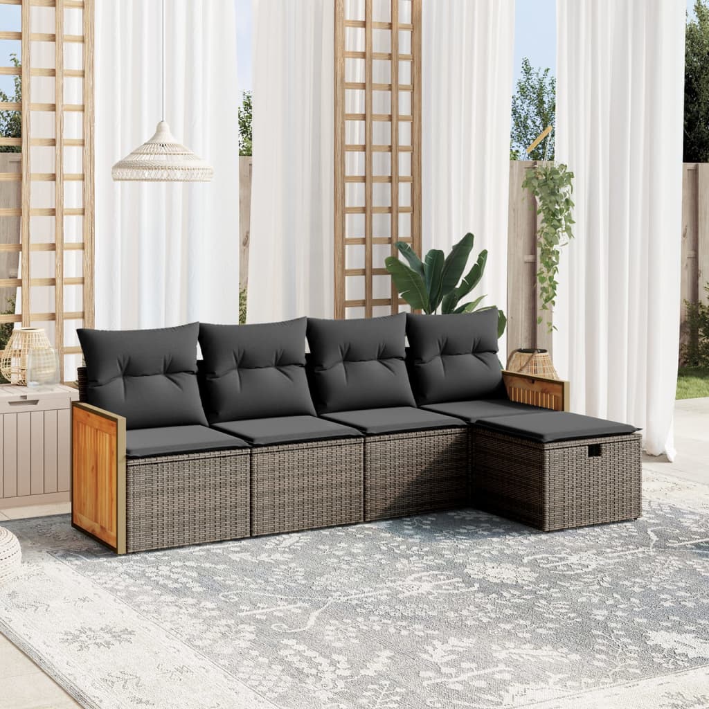 Set Mobilier De Grădină Cu Perne, 6 Piese, , Poliratan
