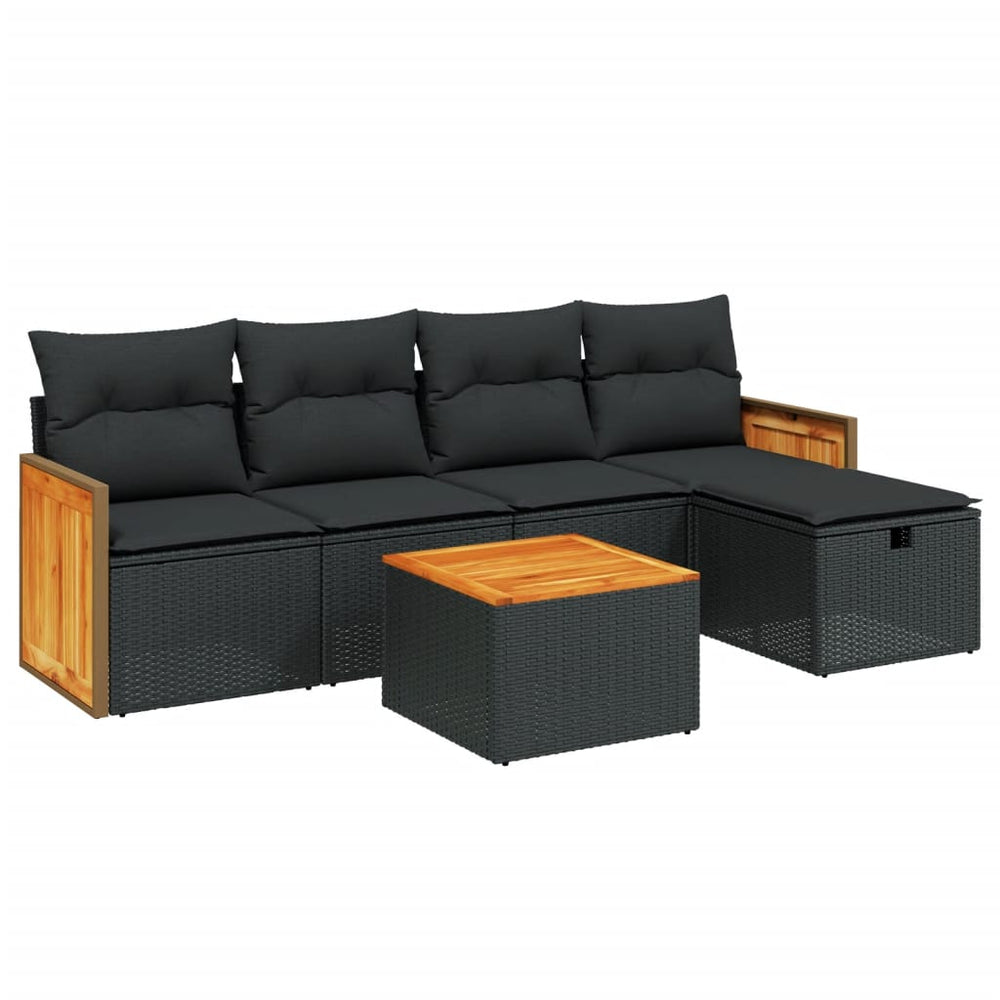 Set Mobilier De Grădină Cu Perne, 6 Piese, , Poliratan
