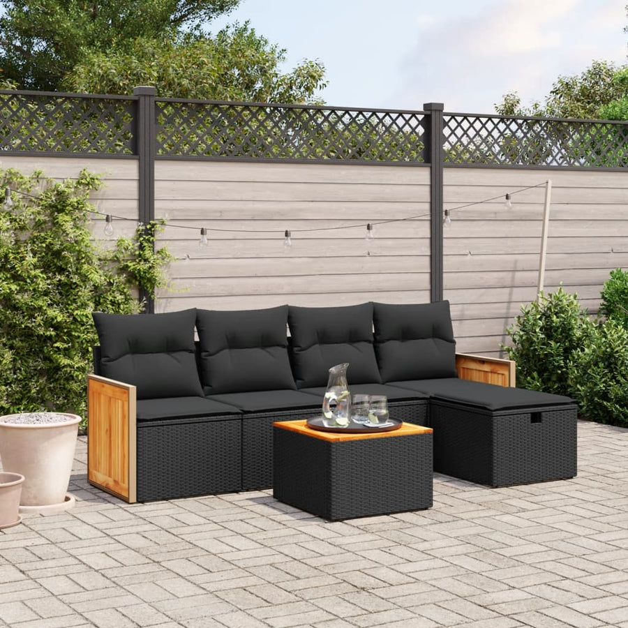 Set Mobilier De Grădină Cu Perne, 6 Piese, , Poliratan