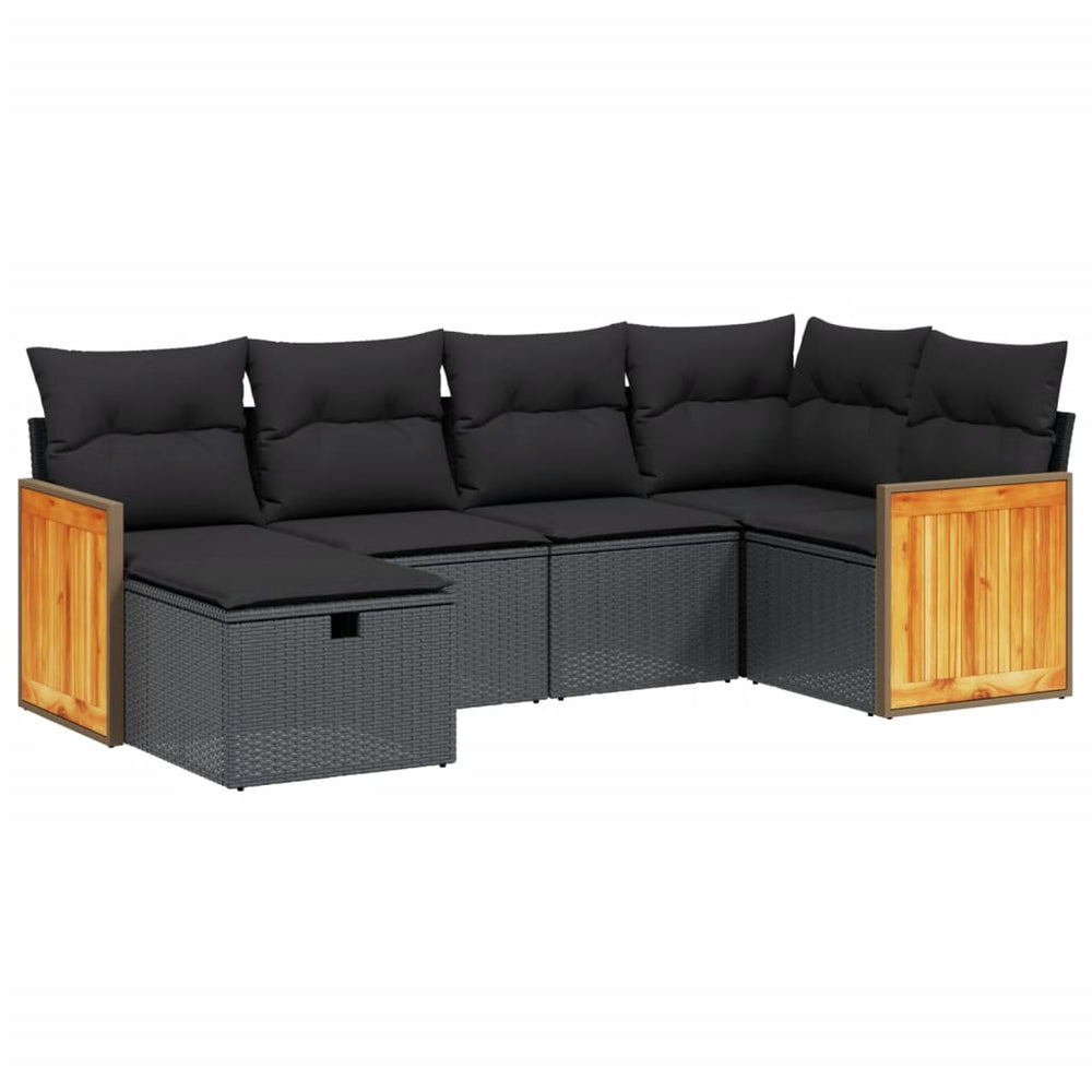 Set Mobilier De Grădină Cu Perne, 6 Piese, , Poliratan