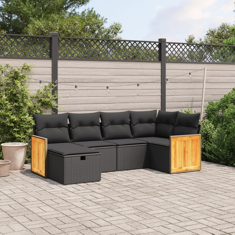 Set Mobilier De Grădină Cu Perne, 6 Piese, , Poliratan