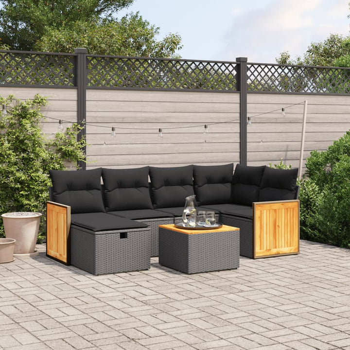 Set Mobilier De Grădină Cu Perne, 6 Piese, , Poliratan
