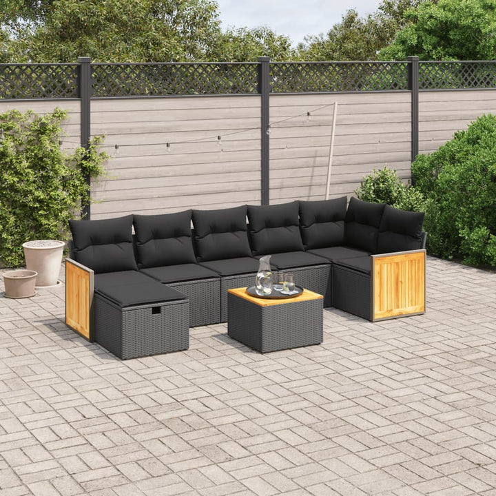Set Canapele De Grădină, 7 Piese, Cu Perne, , Poliratan