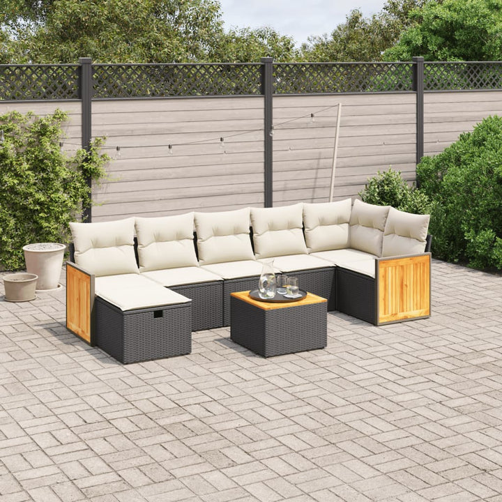 Set Canapele De Grădină, 7 Piese, Cu Perne, , Poliratan