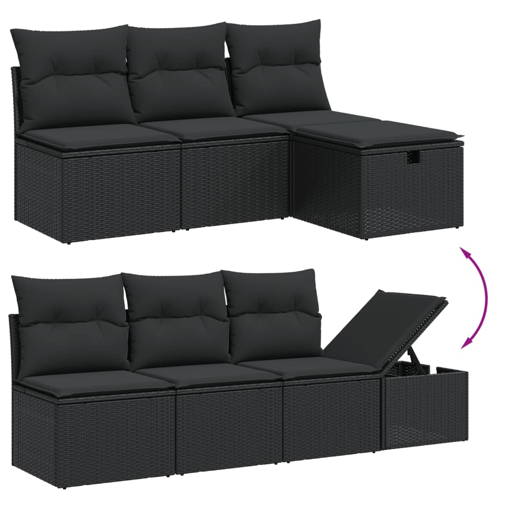 Set Canapele De Grădină Cu Perne, 7 Piese, , Poliratan
