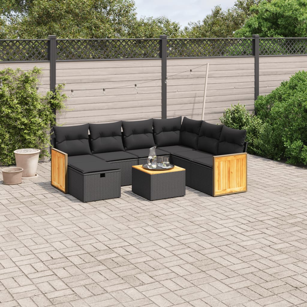 Set Canapele De Grădină Cu Perne, 7 Piese, , Poliratan