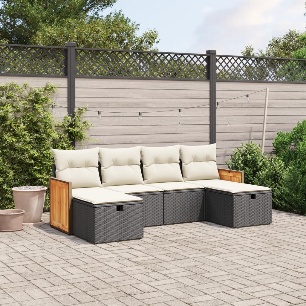 Set Mobilier De Grădină Cu Perne, 6 Piese, , Poliratan