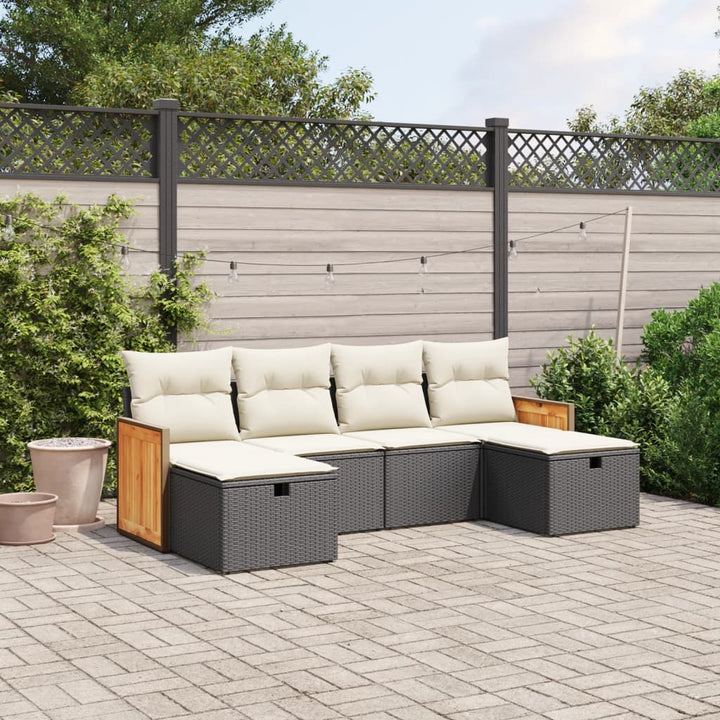 Set Mobilier De Grădină Cu Perne, 6 Piese, , Poliratan