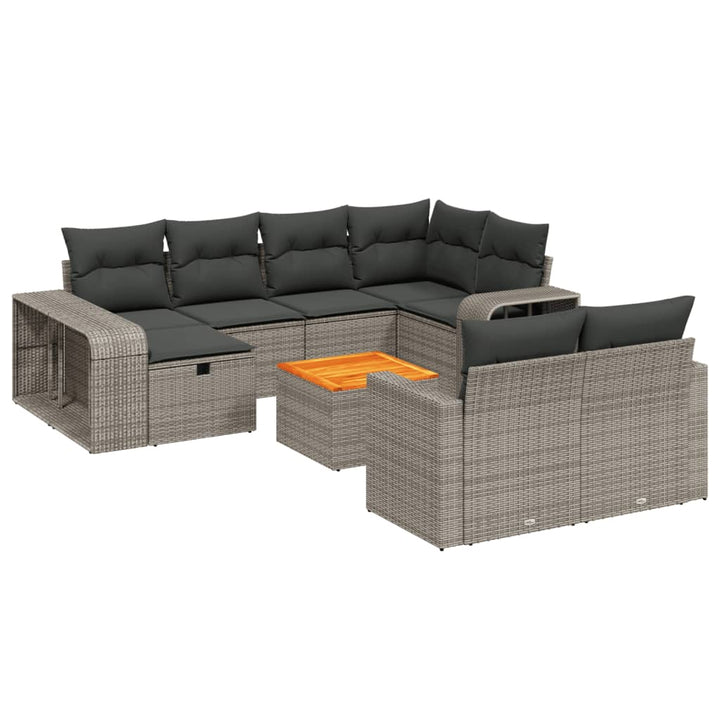 Set Canapele De Grădină Cu Perne, 11 Piese, , Poliratan