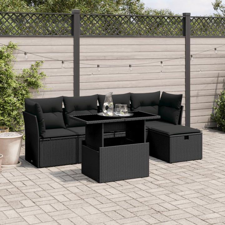 Set Mobilier De Grădină Cu Perne, 6 Piese, , Poliratan