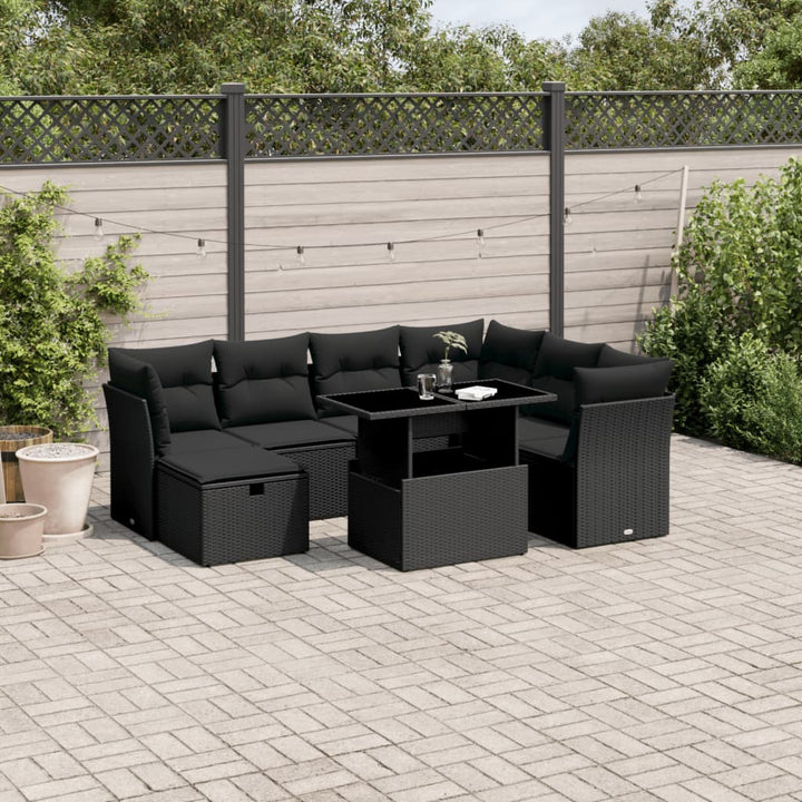 Set Canapele De Grădină, 8 Piese, Cu Perne, Bej, Poliratan