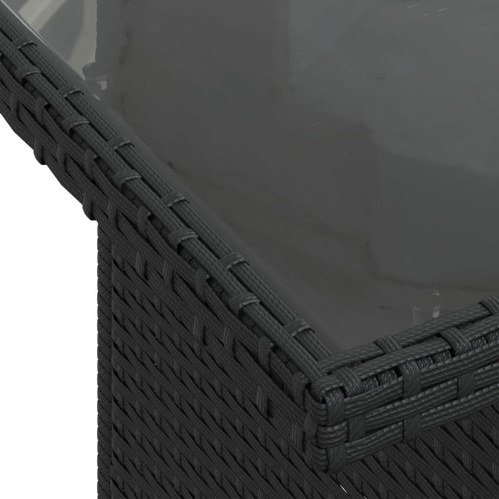 Set Mobilier De Grădină Cu Perne, 6 Piese, Negru, Poliratan