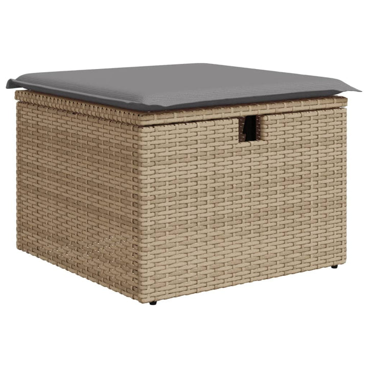 Set Canapele De Grădină, 7 Piese, Cu Perne, Bej, Poliratan
