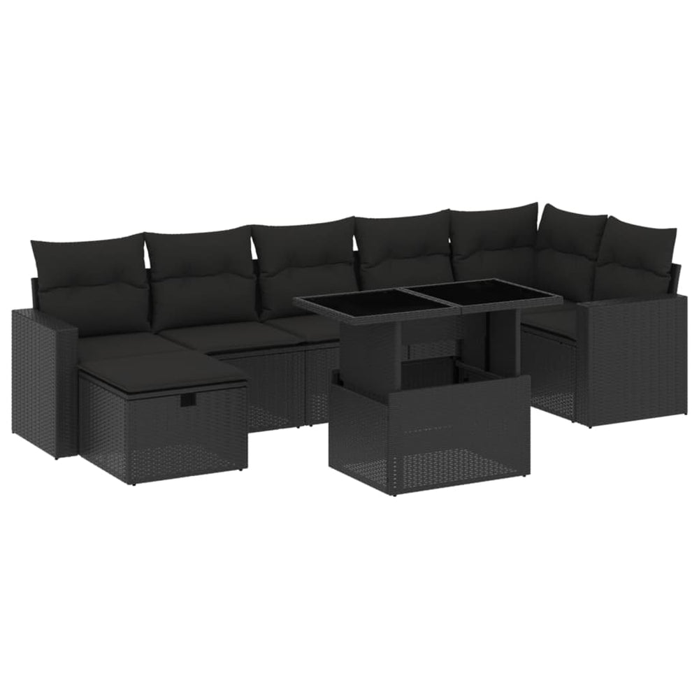 Set Mobilier De Grădină Cu Perne, 8 Piese, , Poliratan