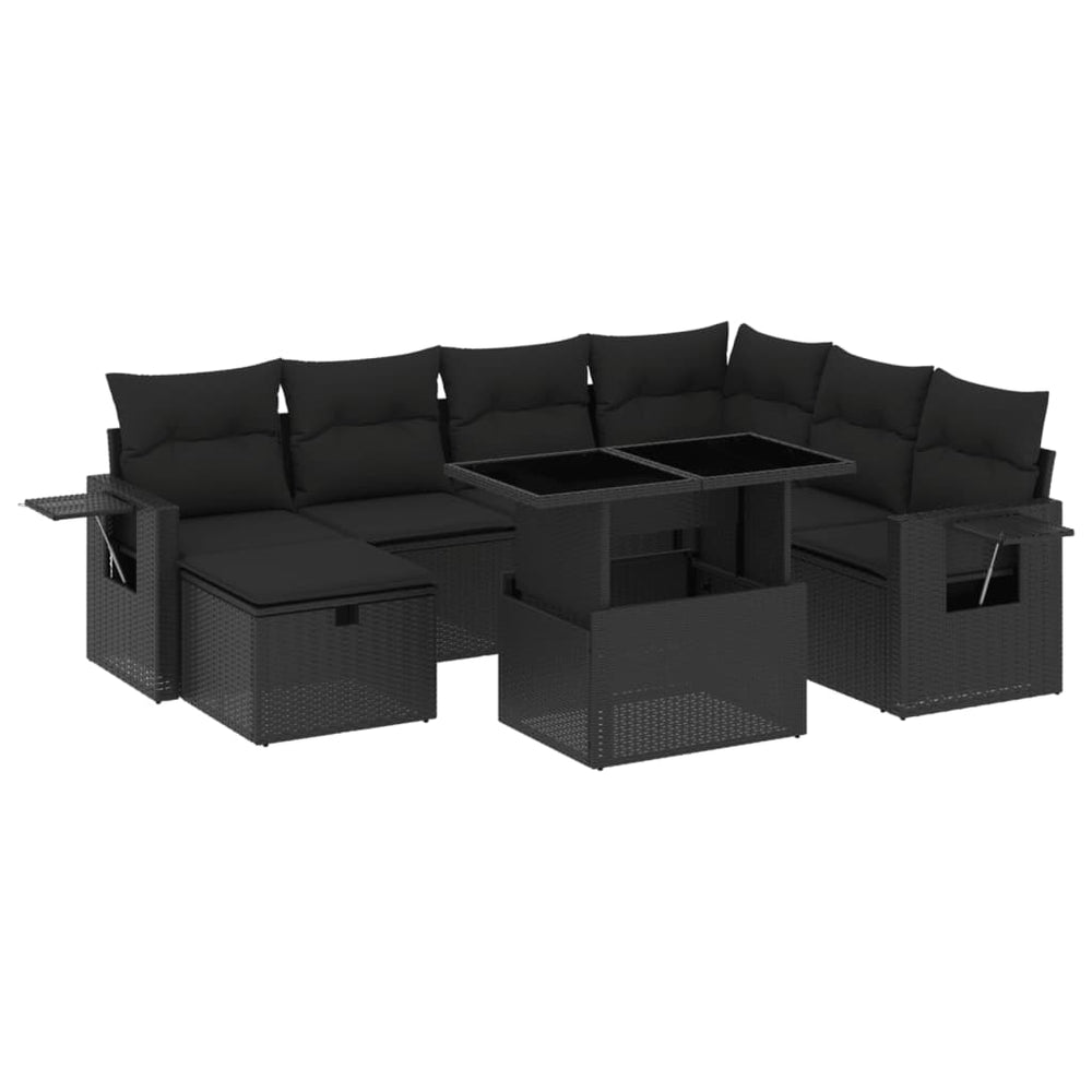 Set Mobilier De Grădină Cu Perne, 8 Piese, , Poliratan