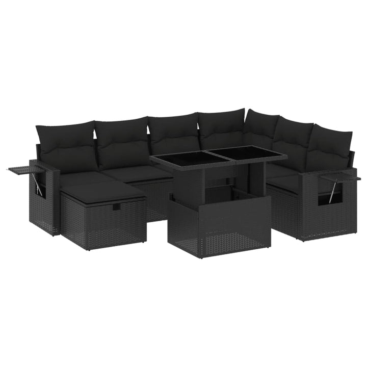 Set Mobilier De Grădină Cu Perne, 8 Piese, , Poliratan
