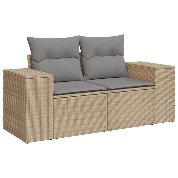 Set Canapele De Grădină Cu Perne, 6 Piese, Bej, Poliratan