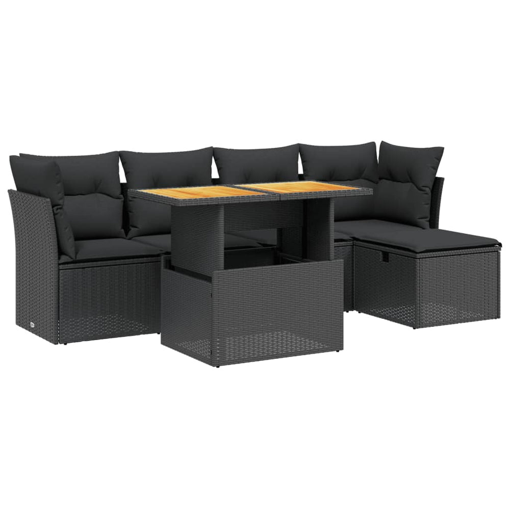 Set Mobilier De Grădină Cu Perne, 6 Piese, , Poliratan