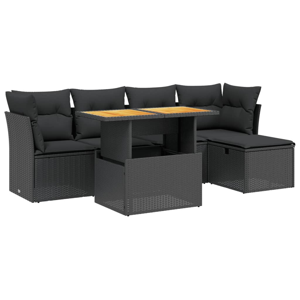 Set Mobilier De Grădină Cu Perne, 6 Piese, , Poliratan