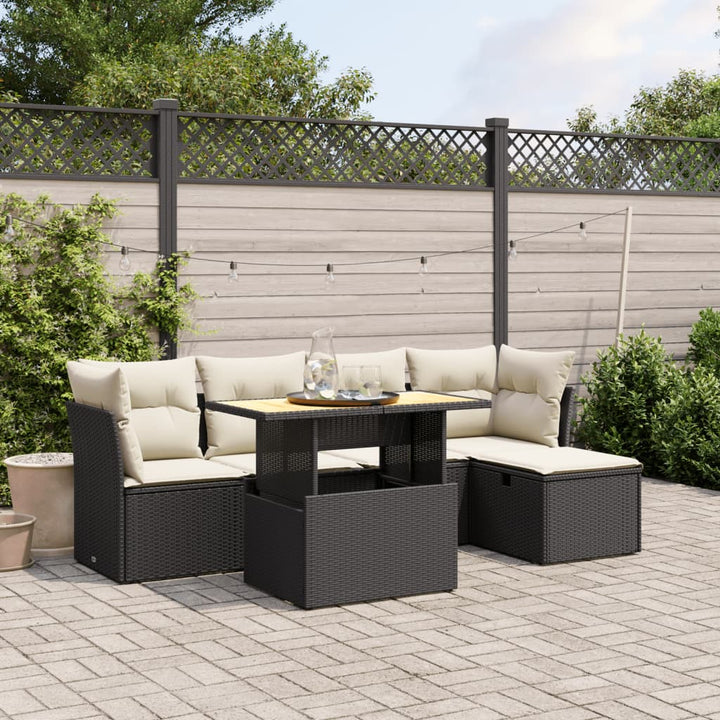 Set Mobilier De Grădină Cu Perne, 6 Piese, , Poliratan