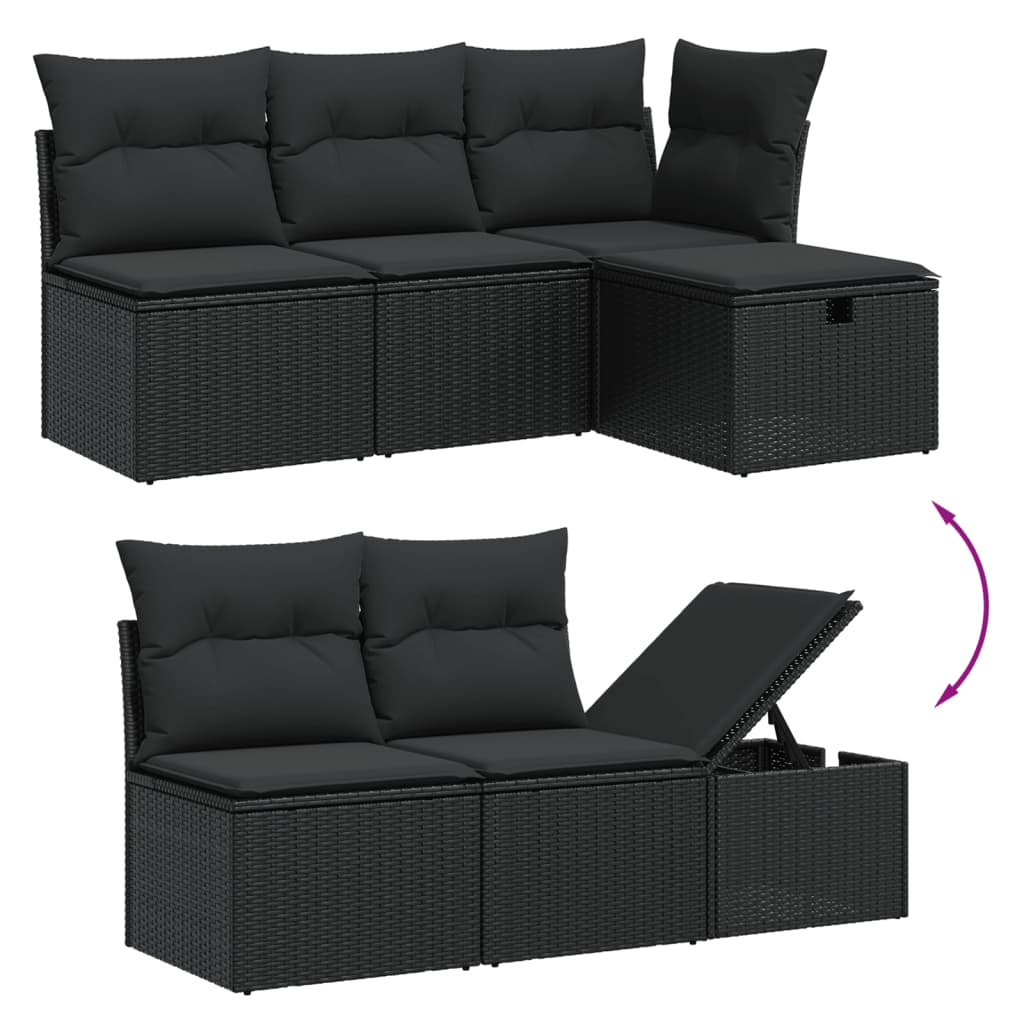 Set Canapele De Grădină Cu Perne, 7 Piese, , Poliratan