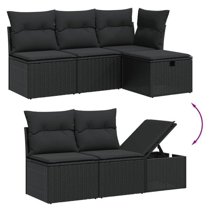 Set Canapele De Grădină Cu Perne, 7 Piese, , Poliratan