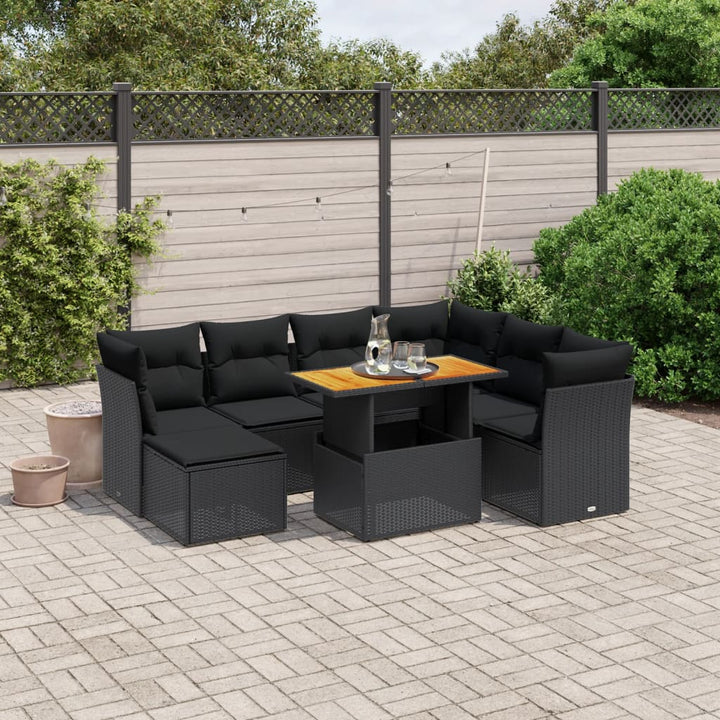 Set Canapele De Grădină Cu Perne, 8 Piese, Gri, Poliratan