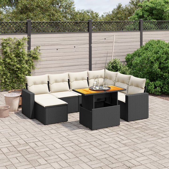 Set Canapele De Grădină Cu Perne, 8 Piese, Gri, Poliratan