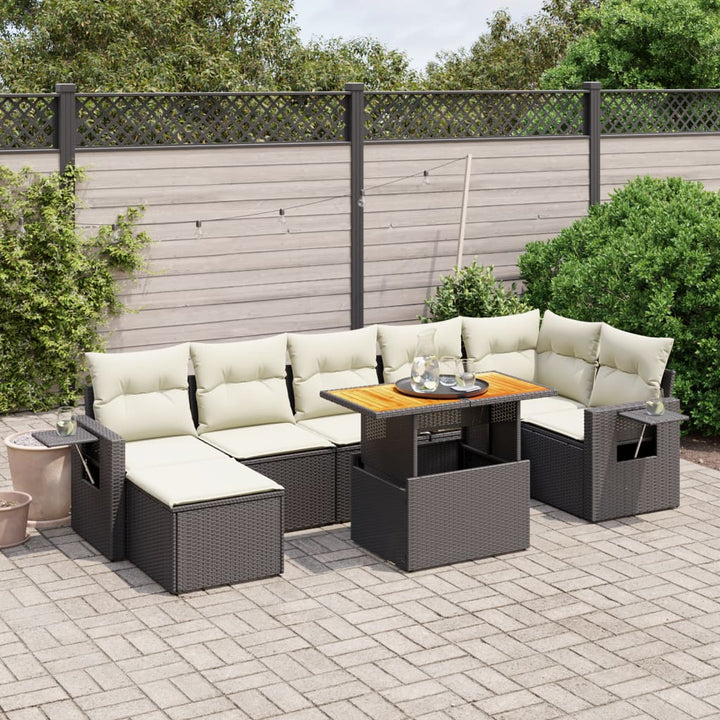 Set Canapele De Grădină Cu Perne, 8 Piese, Gri, Poliratan