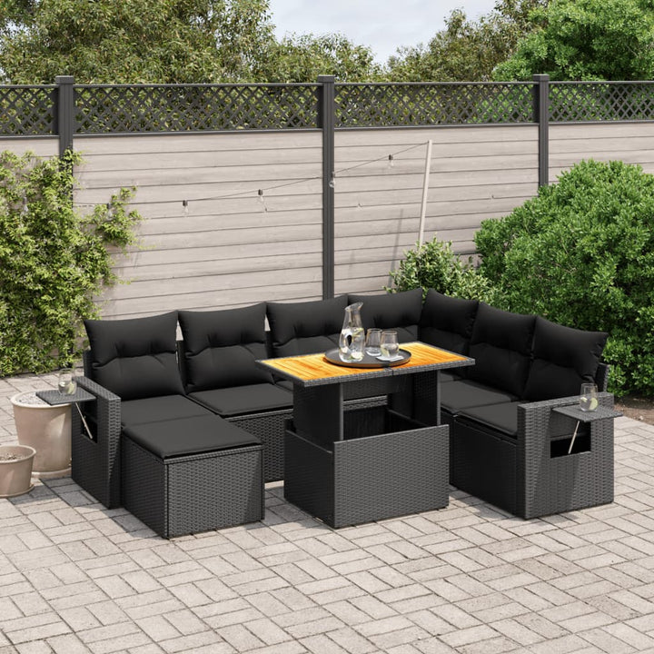 Set Canapele De Grădină Cu Perne, 8 Piese, Gri, Poliratan
