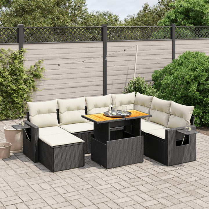 Set Canapele De Grădină Cu Perne, 8 Piese, Gri, Poliratan