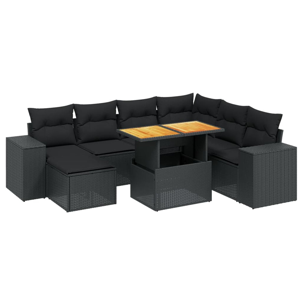 Set Mobilier De Grădină Cu Perne, 8 Piese, , Poliratan