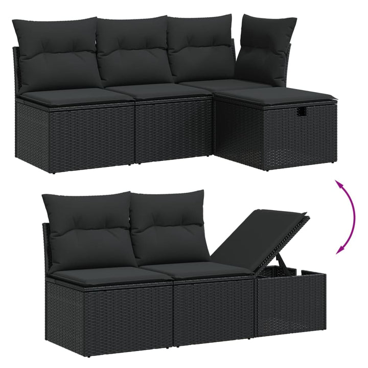 Set Canapele De Grădină Cu Perne, 7 Piese, , Poliratan
