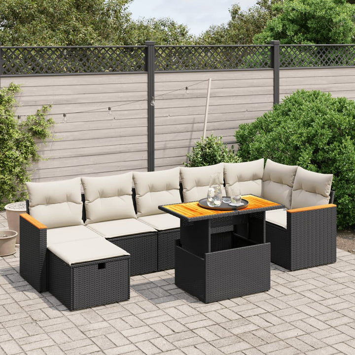 Set Canapele De Grădină Cu Perne, 8 Piese, , Poliratan