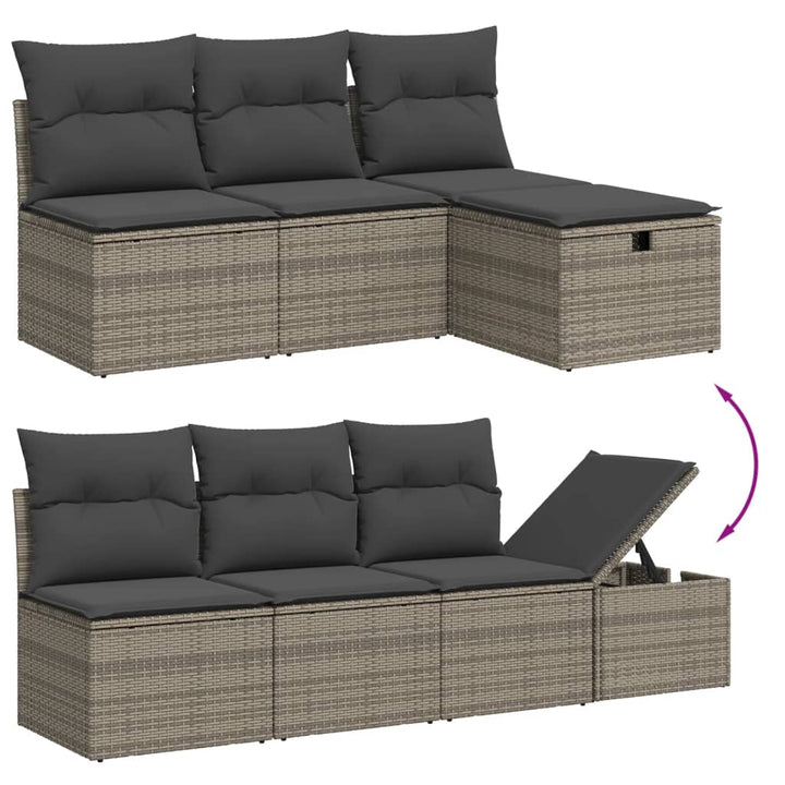 Set Canapele De Grădină Cu Perne, 8 Piese, , Poliratan