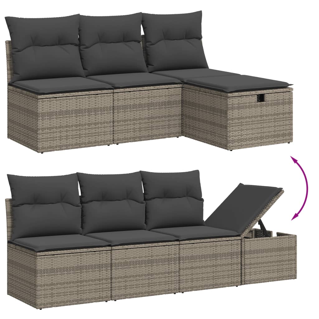 Set Canapele De Grădină Cu Perne, 8 Piese, , Poliratan