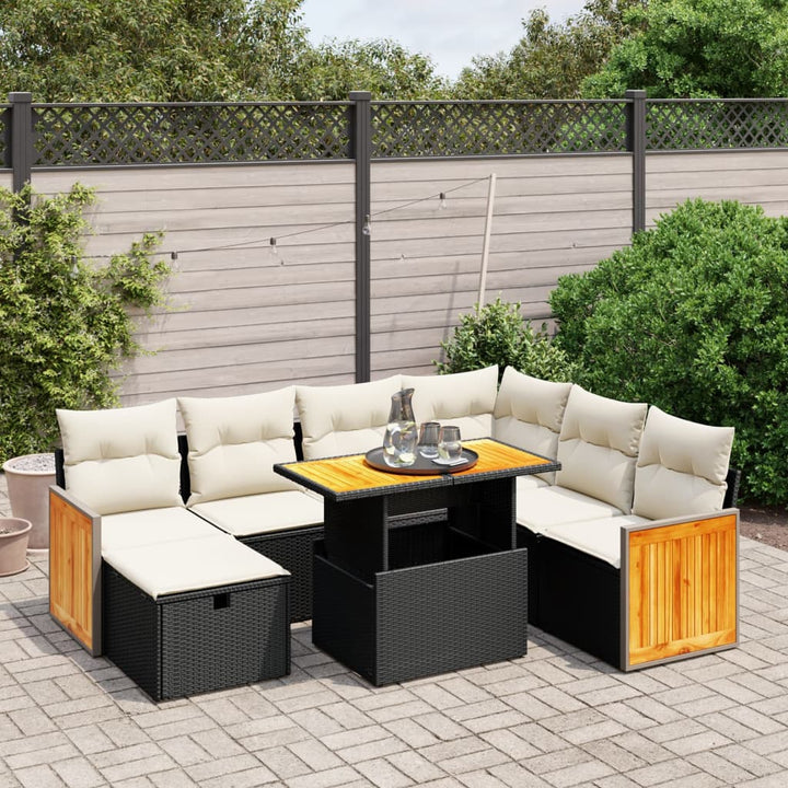 Set Mobilier De Grădină Cu Perne, 8 Piese, , Poliratan