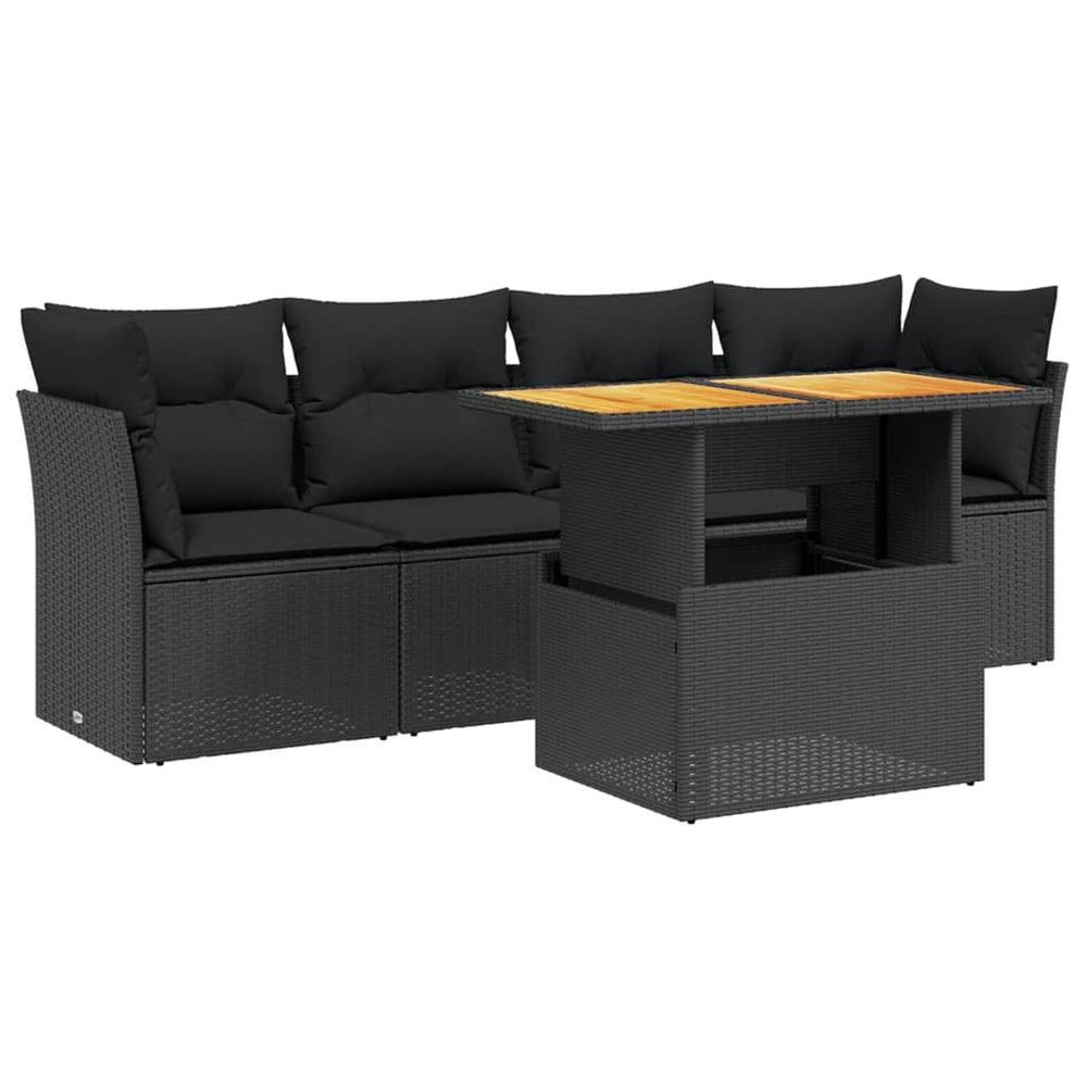 Set Mobilier De Grădină Cu Perne, 5 Piese, , Poliratan