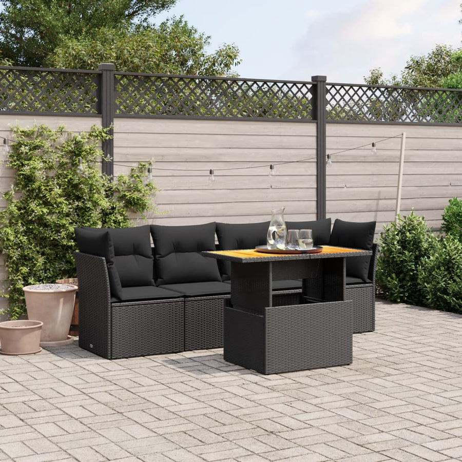 Set Mobilier De Grădină Cu Perne, 5 Piese, , Poliratan