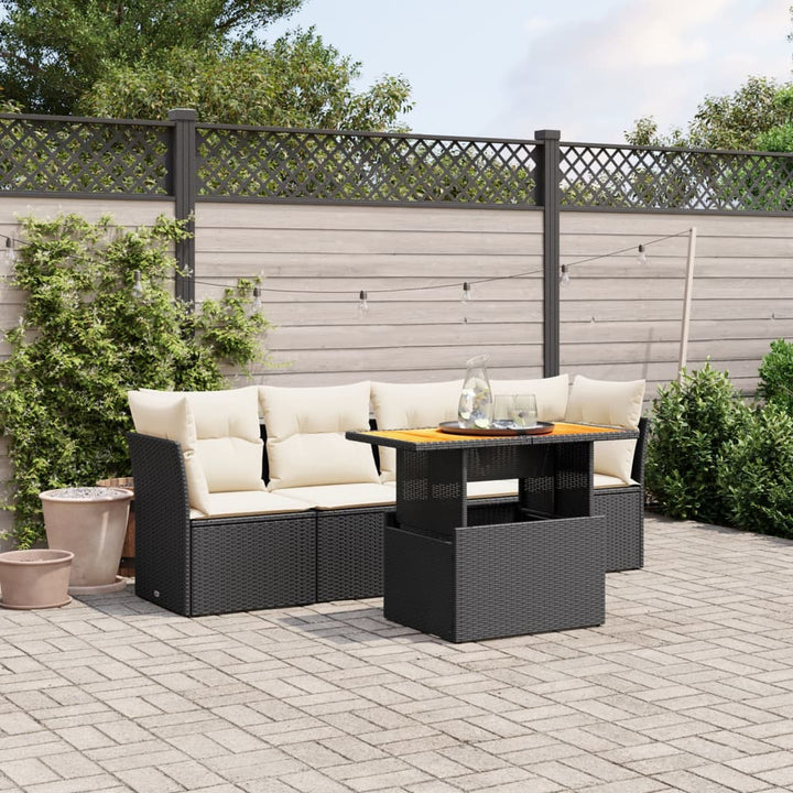 Set Mobilier De Grădină Cu Perne, 5 Piese, , Poliratan
