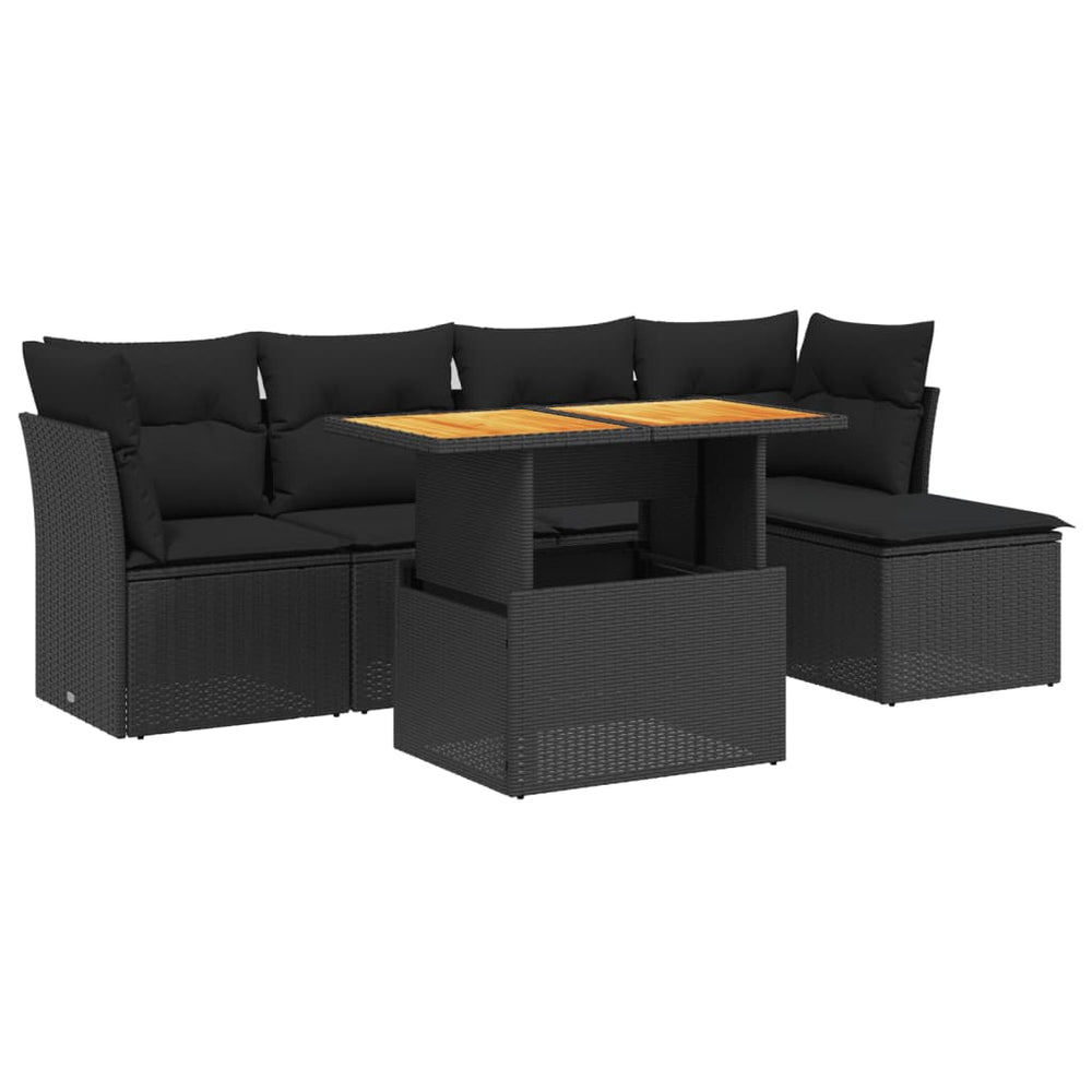 Set Mobilier De Grădină Cu Perne, 6 Piese, , Poliratan