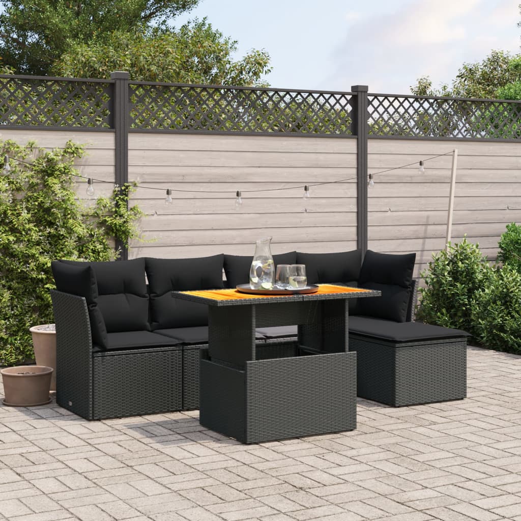 Set Mobilier De Grădină Cu Perne, 6 Piese, , Poliratan