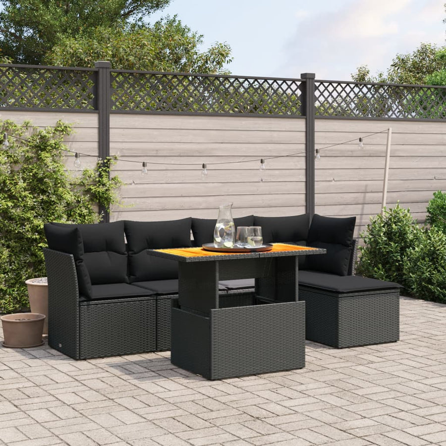 Set Mobilier De Grădină Cu Perne, 6 Piese, , Poliratan