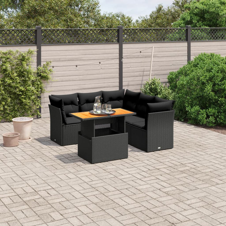 Set Canapele De Grădină Cu Perne, 5 Piese, Bej, Poliratan