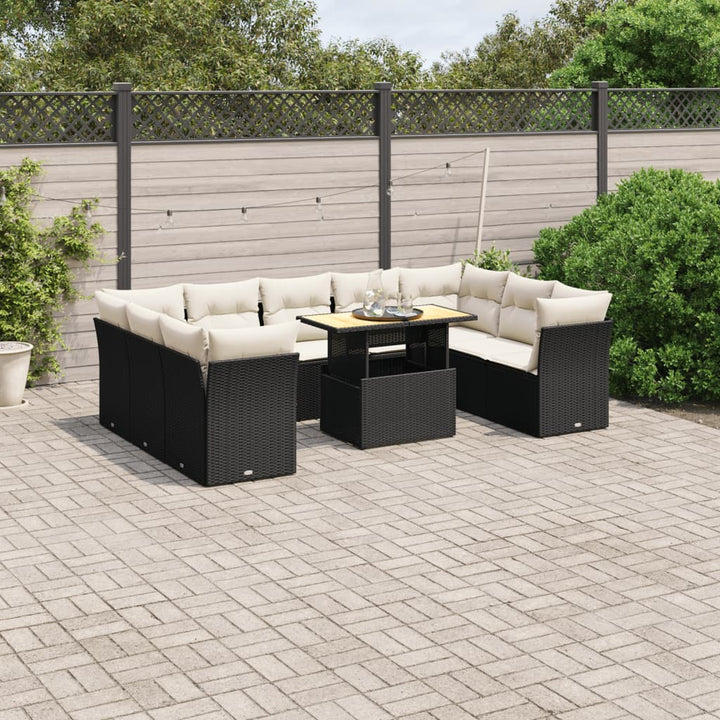 Set Canapele De Grădină Cu Perne, 10 Piese, , Poliratan