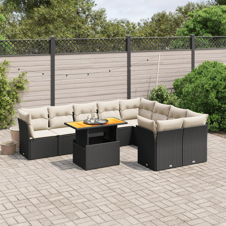 Set Canapele De Grădină Cu Perne, 10 Piese, , Poliratan
