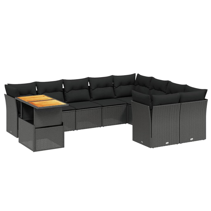 Set Canapele De Grădină Cu Perne, 10 Piese, , Poliratan
