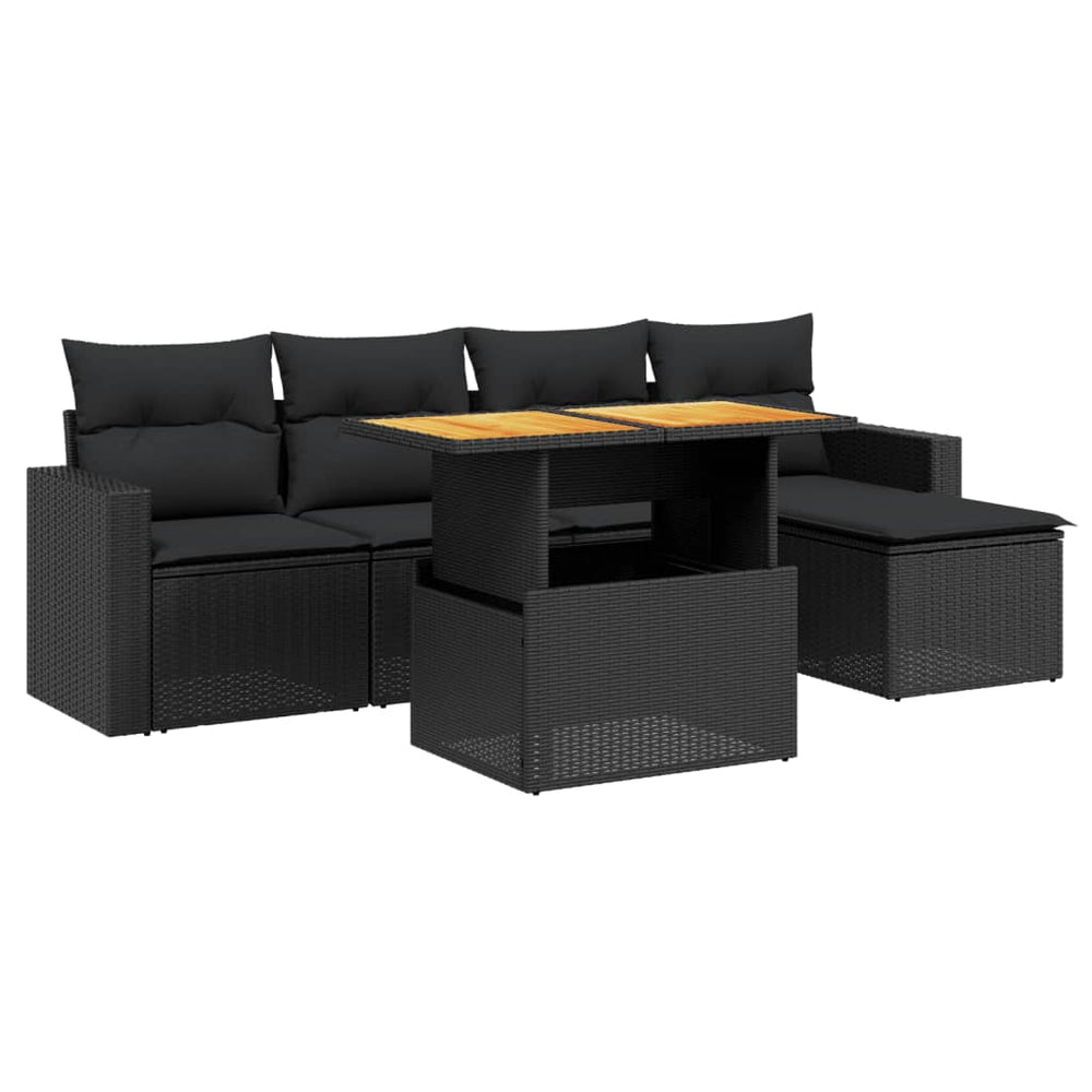 Set Mobilier De Grădină Cu Perne, 6 Piese, , Poliratan